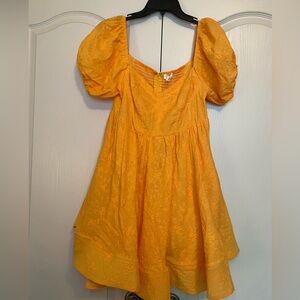 Klesis Orange Babydoll Dress, Size Medium